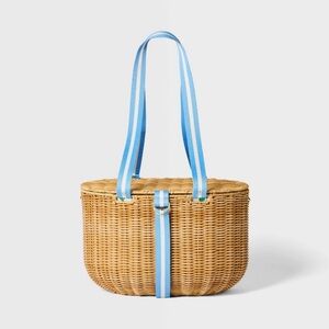 NWT- Roller Rabbit X Target - Woven Picnic Basket Blue